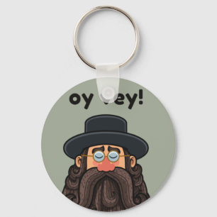 OY VEY! Funny RABBI Peronalized Keychain