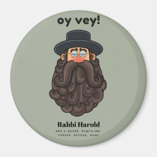 OY VEY! Funny RABBI Peronalized Magnet