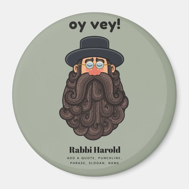 OY VEY! Funny RABBI Peronalized Magnet (Front)