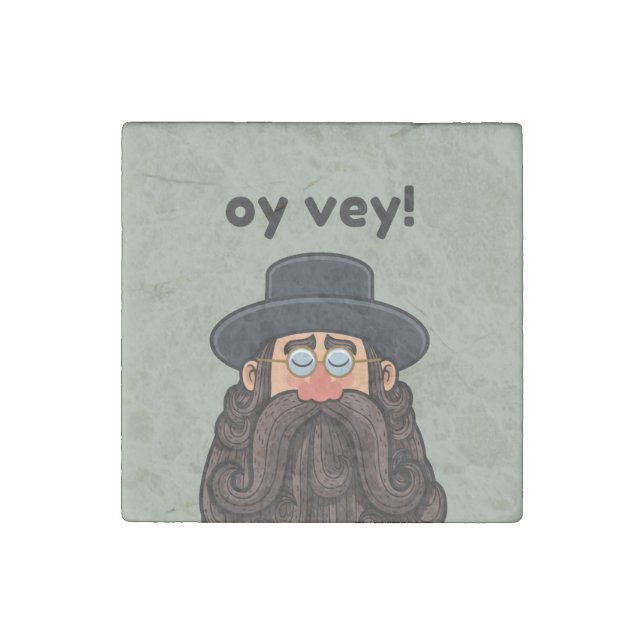 OY VEY! Funny RABBI Peronalized Stone Magnet (Front)