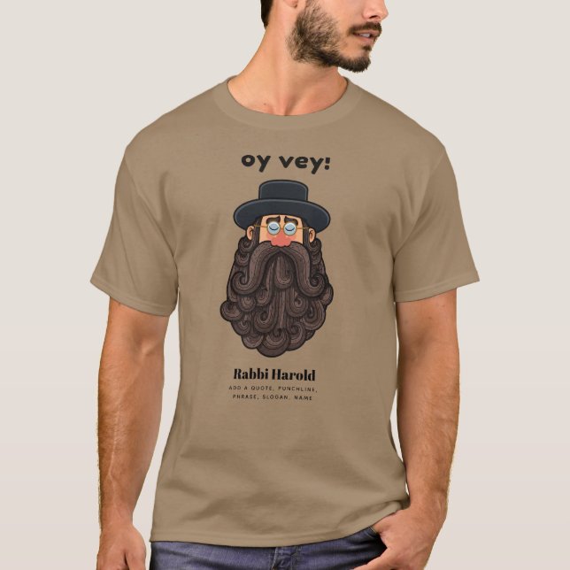 OY VEY! Funny RABBI Peronalized T-Shirt (Front)