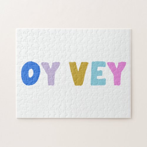 Oy Vey Funny Yiddish Expression Cute Colorful  Jigsaw Puzzle