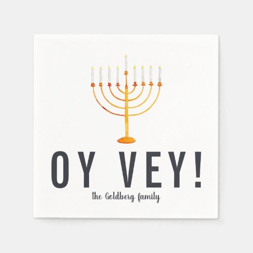 Oy Vey  Happy Hanukkah Party Napkins