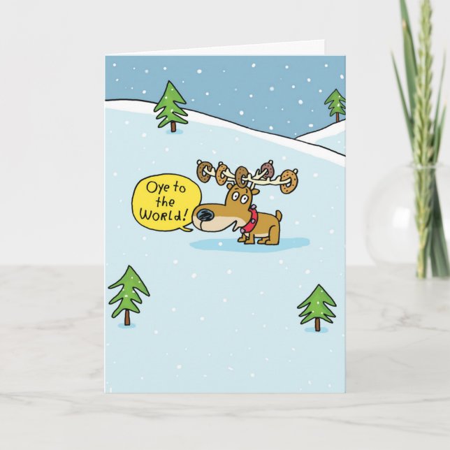 Oye to the World Hanukkah Card (Front)