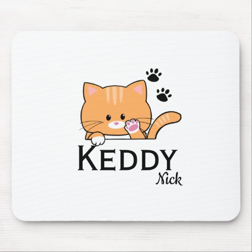 Oyen the cute cat personalize name mouse pad