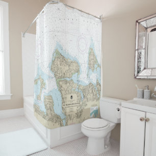 Oyster and Huntington Bays Nautical Chart 12365 Shower Curtain