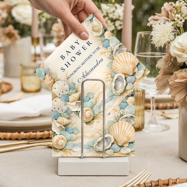 Oyster And Starfish Beach Baby Shower Napkins (Creator Uploaded)