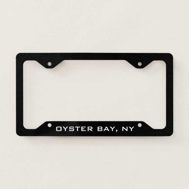 Oyster Bay NY New York Black License Plate Frame (Front)