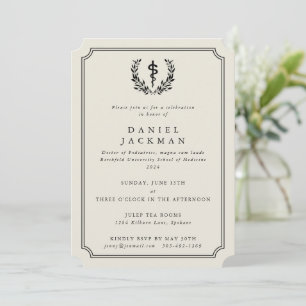 Oyster/Black Asclepius Medical School Graduation Invitation