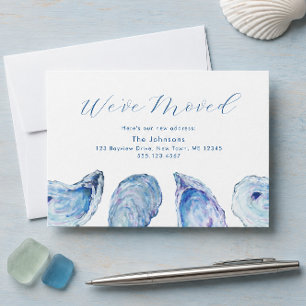 Oyster Blue Watercolor Change of Address Card