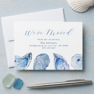 Oyster Blue Watercolor Change of Address Card