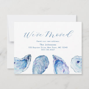 Oyster Blue Watercolor Moving Change of Address Announcement