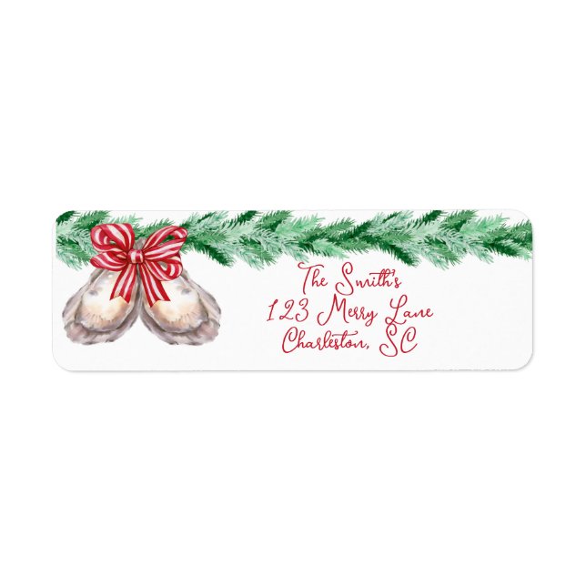 Oyster Christmas Return Address Label (Front)