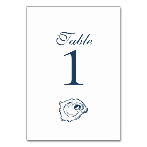 Oyster Collection Table Numbers