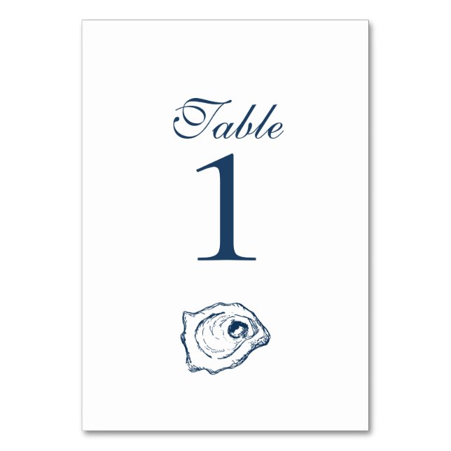 Oyster Collection Table Numbers (Front)