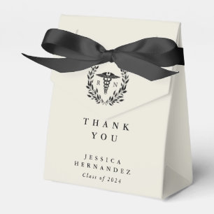 Oyster/Cream Registered Nurse Caduceus + Laurel Favor Boxes