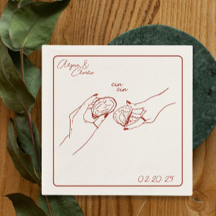 oyster drawing party napkins