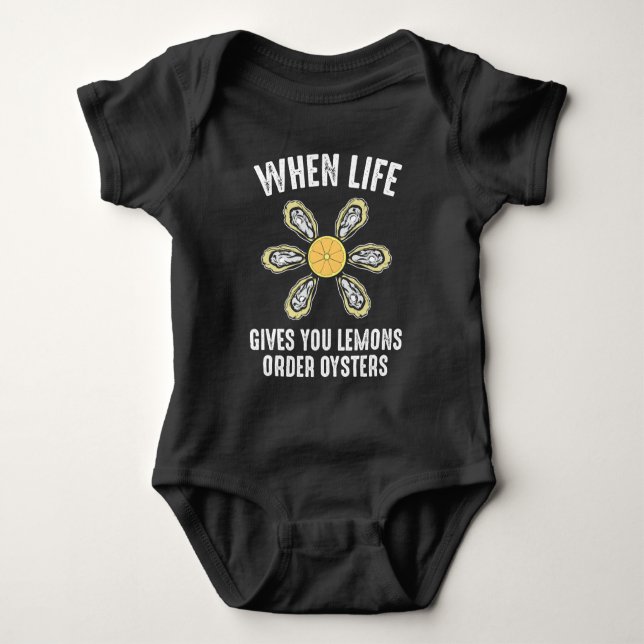 Oyster Eating - Sea Food Gourmet Baby Bodysuit (Front)