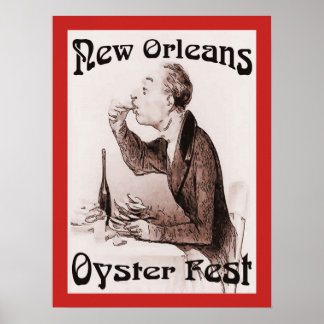 Oyster Festival, in Red. New Orleans, LA Poster