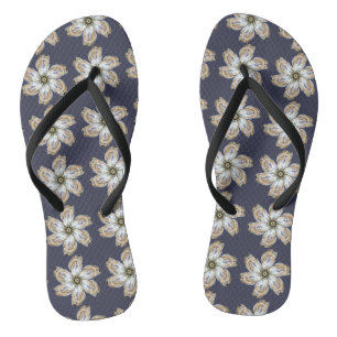 Oyster Flower Flip Flops - Design A