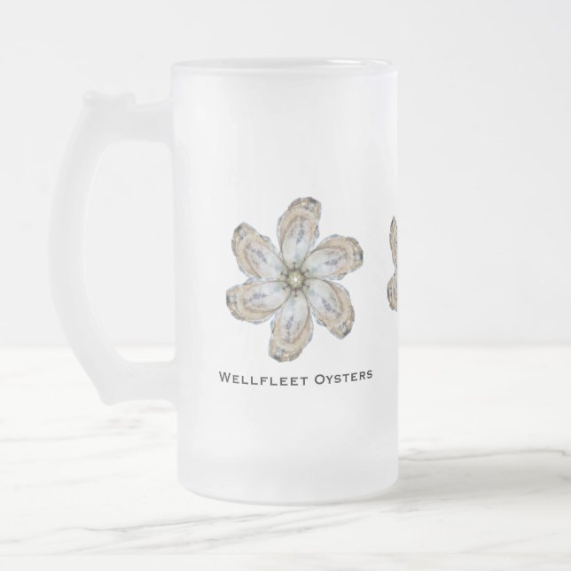 Oyster Flower Glass Mug - Design A (Left)