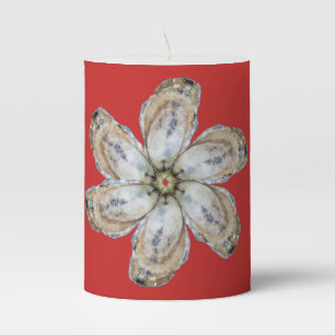 Oyster Flower Pillar Candle - Design A