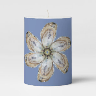 Oyster Flower Pillar Candle - Design A