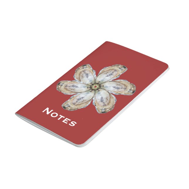 Oyster Flower Pocket Journal - Design A Red (Bottom)