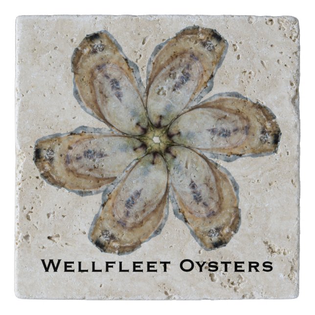 Oyster Flower Stone Trivet - Design A (Front)