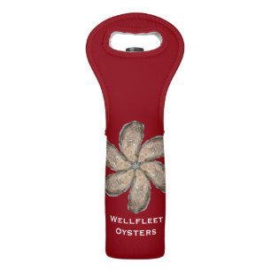 Oyster Flower Wine Tote - Design D Red