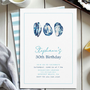 Oyster Frame Nautical Beach Ocean 30th Birthday Invitation