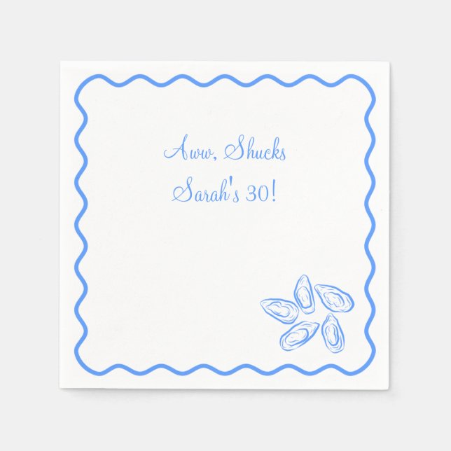 Oyster Funny Birthday  Napkins (Front)