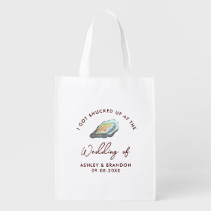 Oyster I Got Shucked Up Wedding Favor Grocery Bag