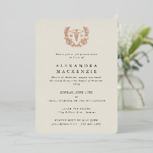 Oyster MD Caduceus+Laurel Wreath Graduation Foil Invitation
