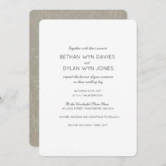 Oyster/Mink 'Tree' Wedding Invitation