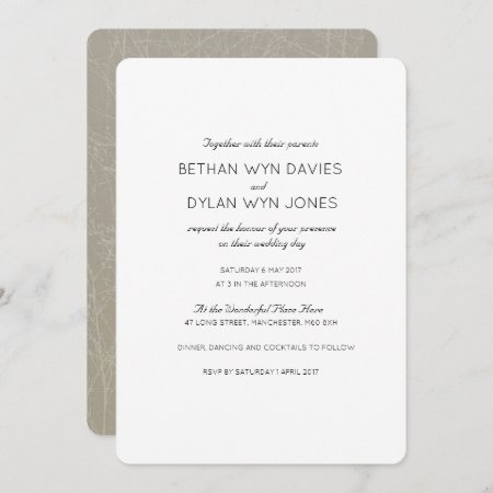 Oyster/mink 'tree' Wedding Invitation