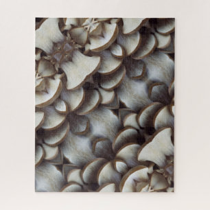 Oyster Mushroom Fun House Mirror Style Jigsaw Puzzle