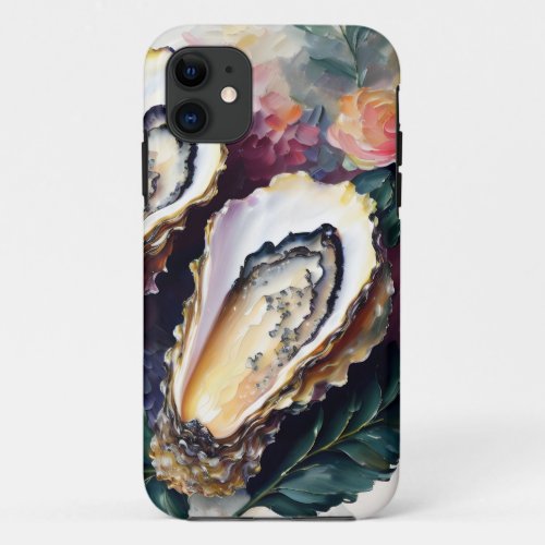Oyster Oil Painting Floral Art iPhone 11 Case
