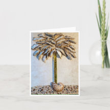 Oyster Palm Grows out a Nautilus Shell Card