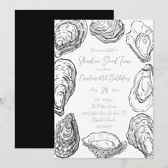 Oyster Party Invitation (Front/Back)