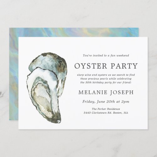 Oyster Pearl Birthday Party  Dual Oysters Invitation
