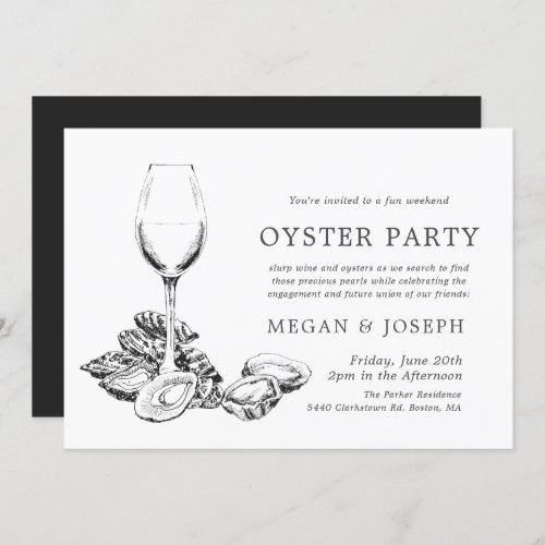 Oyster Pearl Engagement Dinner Invitation