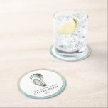 Oyster Pearl Party | Dual Oysters Round Paper Coaster<br><div class="desc">Personalized Oyster Pearl Party themed paper coasters for your next Oyster Pearl Party or seafood event.  It features a watercolor styled illustration of a set of Dual Oysters. Underneath this are spots for your own unique event information.</div>