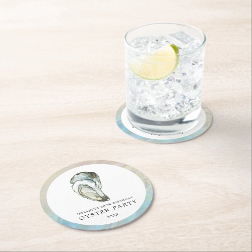 Oyster Pearl Party  Dual Oysters Round Paper Coaster