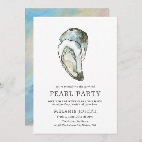 Oyster Pearl Party  Opal Style Invitation