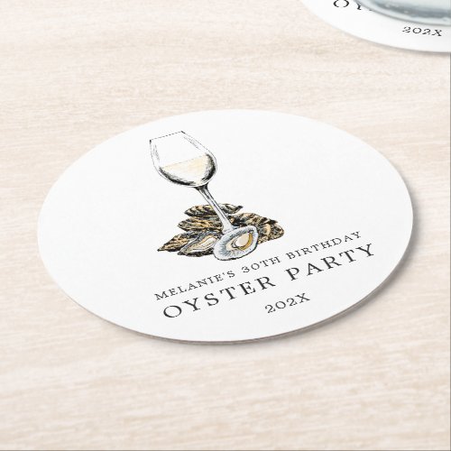Oyster Pearl Party Round Paper Coaster