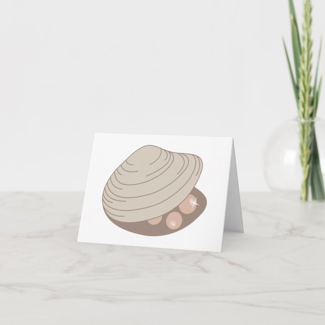 Oyster Pearls Letterpress Thank You Card (Front)