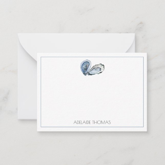 Oyster Personalized Stationary  Note Card (Front)