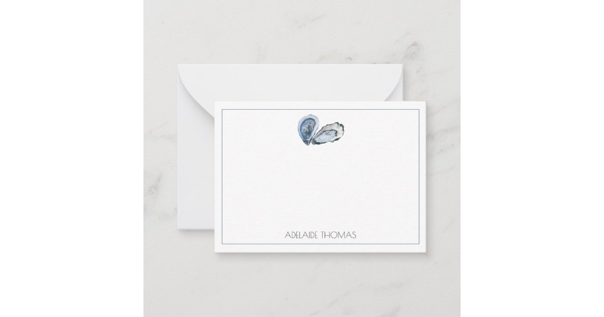 Oyster Personalized Stationary Note Card Zazzle