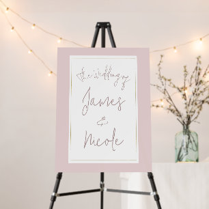 Oyster Pink & Gold Modern Minimal Wedding Foam Board